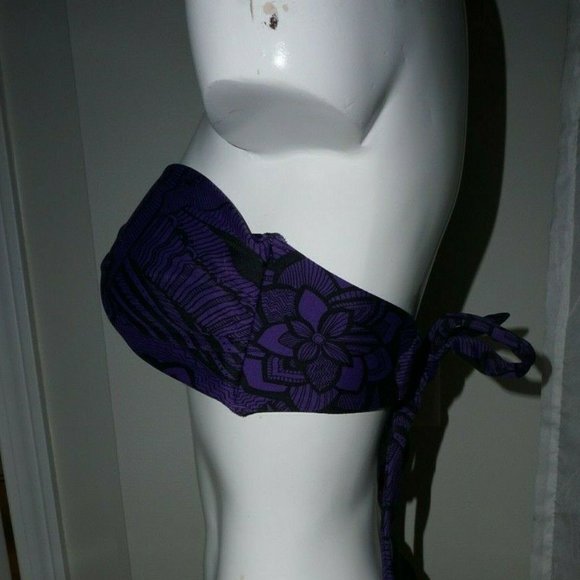 New Skye Swimwear Purple/Black Twist Bandeau Top size S - Picture 6 of 6